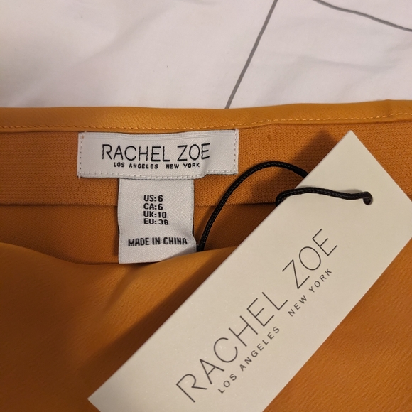 NWT Rachel Zoe Yellow Satin Slip Midi skirt size 6 - Picture 3 of 3
